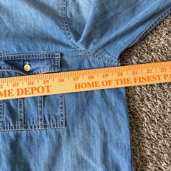 Madewell Women's Chambray Button Up Top Small Blue Denim Western Cowgirl Casual - Picture 4 of 8